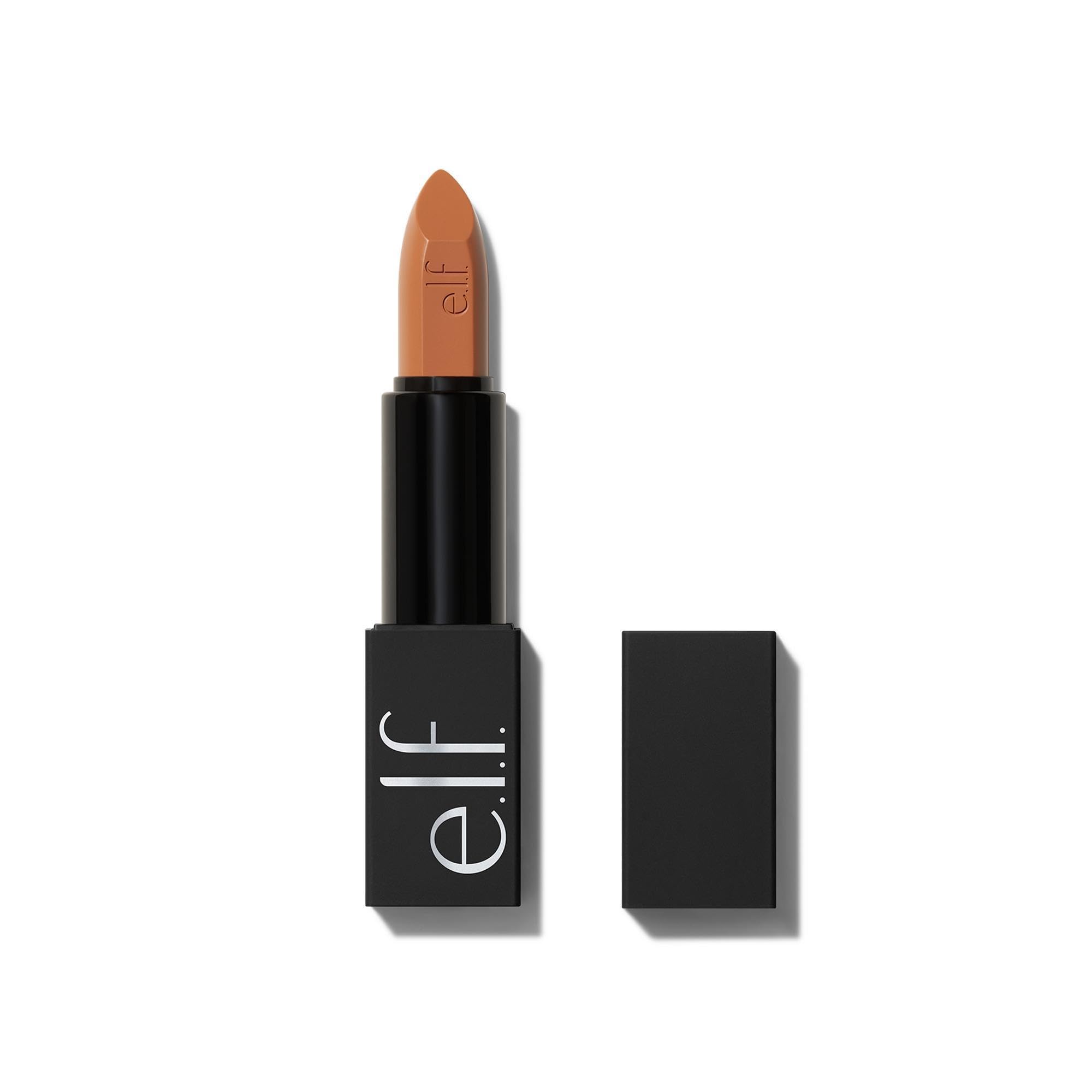 e.l.f. O Face Satin Lipstick, reichhaltig pigmentierter, pflegender & lang anhaltender cremiger Lippenstift mit Jojoba-Infusion, vegan & tierversuchsfrei, Hustle