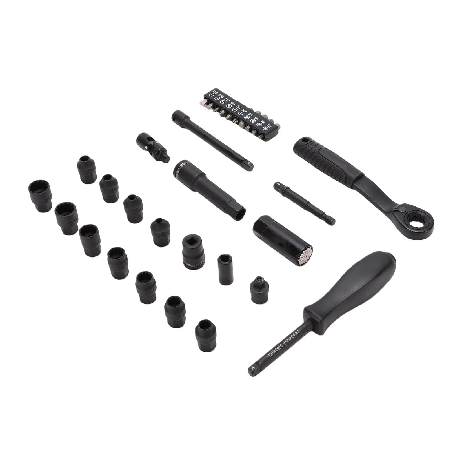 Set di Chiavi a Bussola a Cricchetto Passanti Compatte da 72 Denti Adatte a Spazi Ristretti per gli Appassionati del Fai da Te con 11 Pezzi