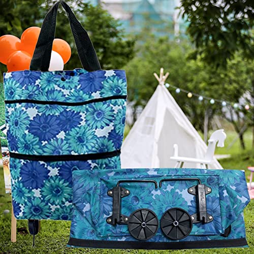 NAUDILIFE Faltbare Einkaufstasche klappbar Seitentaschen, als Einkaufstrolley tragbar Tragetasche nutzbar Faltbare… – Bild 5