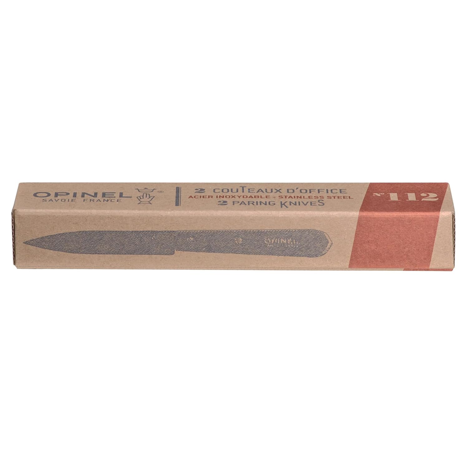 Opinel - Set of 2 Paring Knives No.112- Natural,Pink,yellow