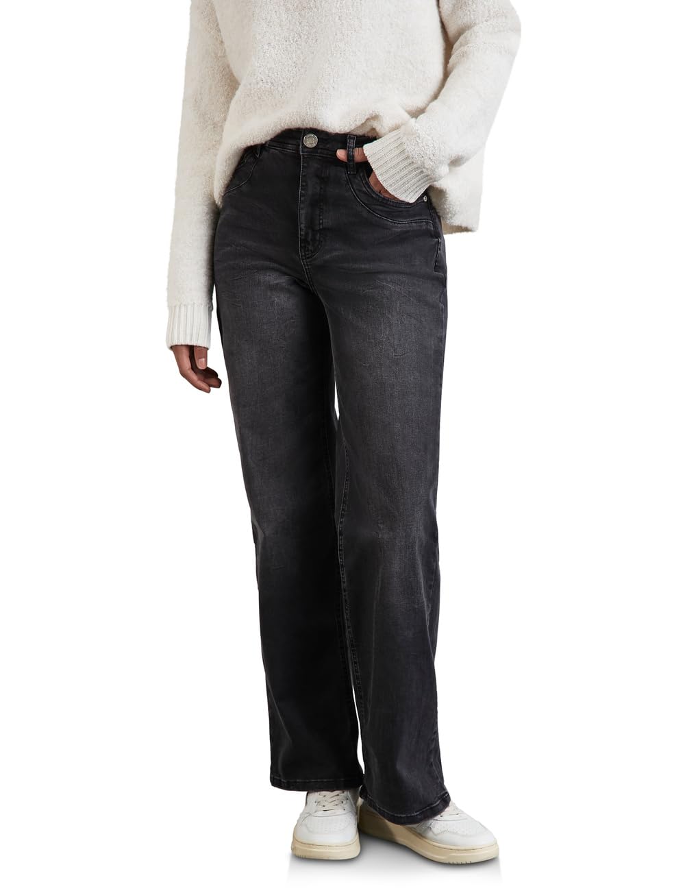 Street One Jeans Donna Mom Fit, Vita Alta, Loose, Colore Denim