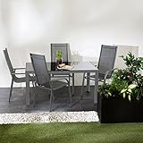 Ultranatura Aluminium Glastisch, Korfu Serie, 150 x 96 x 73 cm - 6