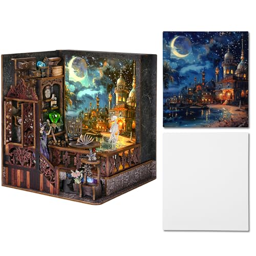 TOYQI Book Nook Kit, Book Nook Kits for Adults, DIY Miniature Dollhouse Kit 3D Wooden Puzzle...