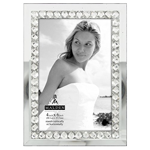 Malden International Designs Malden Brilliance Jewel Mirror Picture Frame, 4x6, Mirrored