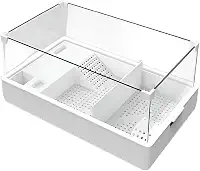 NOMOYPET NX-31 Terrário para Tartaruga com Fundo Destacável Branco