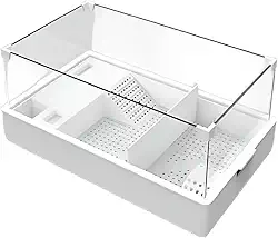 NOMOYPET NX-31 Terrário para Tartaruga com Fundo Destacável Branco