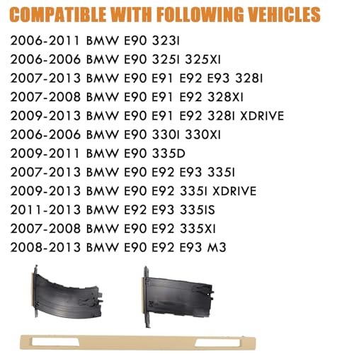 Juego de 3 Portavasos retráctiles Beige para BMW Serie 3 2006-2013 miniatura 3