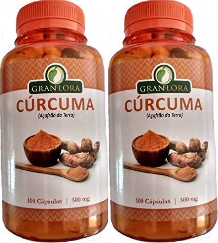 Cúrcuma Açafrão da Terra 500 mg Granflora 100 Cápsulas Kit 2 Unidades