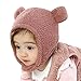 WFF Sombrero Baby Beanie Earnieflaps Sombrero con Botones Ajustables Niñas Niñas Niños Suave Peluche Cálido Sombrero Niños Invierno Sombrero Punto Sombrero (Color : Pink, Size : S 1-6m)