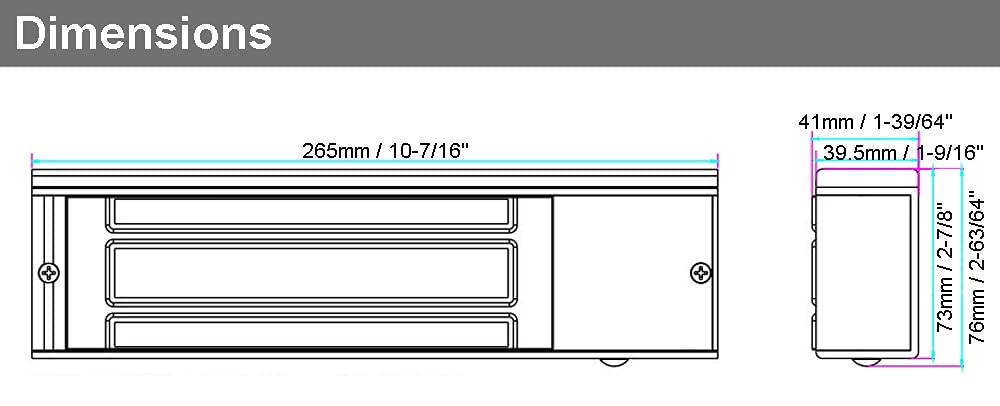 UHPPOTE 500 kg 1200LBS Haftkraft Single-Tür elektromagnetischen Schloss Fail Safe-Modus | Mit LED-Anzeige und Türstatus-Sensor für Zugangskontrollsystem