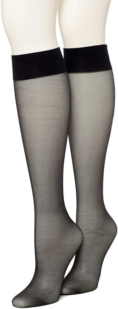 Women's Sheer Knee Hi Socks 2 Pair Pack