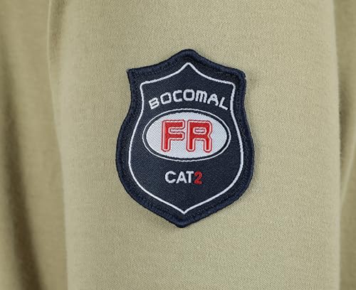 Image of BOCOMAL FR Shirts Flame Resistant Shirt 5.5oz 100% Cotton Light Weight CAT2 Fire Retardant Henley Shirts