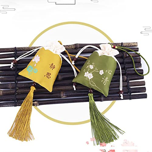 10 bolsas chinas de brocado con cordón para joyas miniatura 5