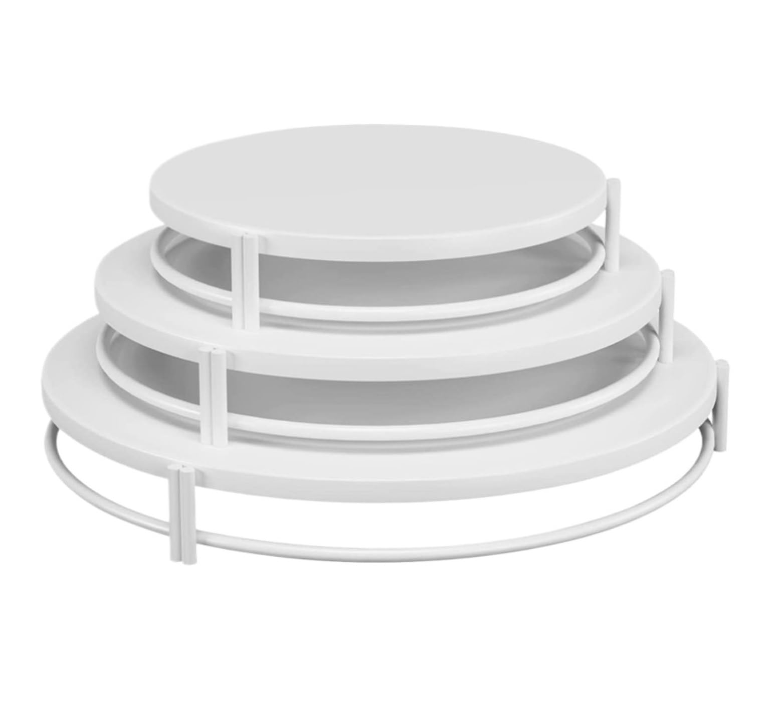 Espositore per Dolci per Feste di Compleanno 3 Supporti for Cupcake in Metallo for Espositori di Dessert for Feste(White)