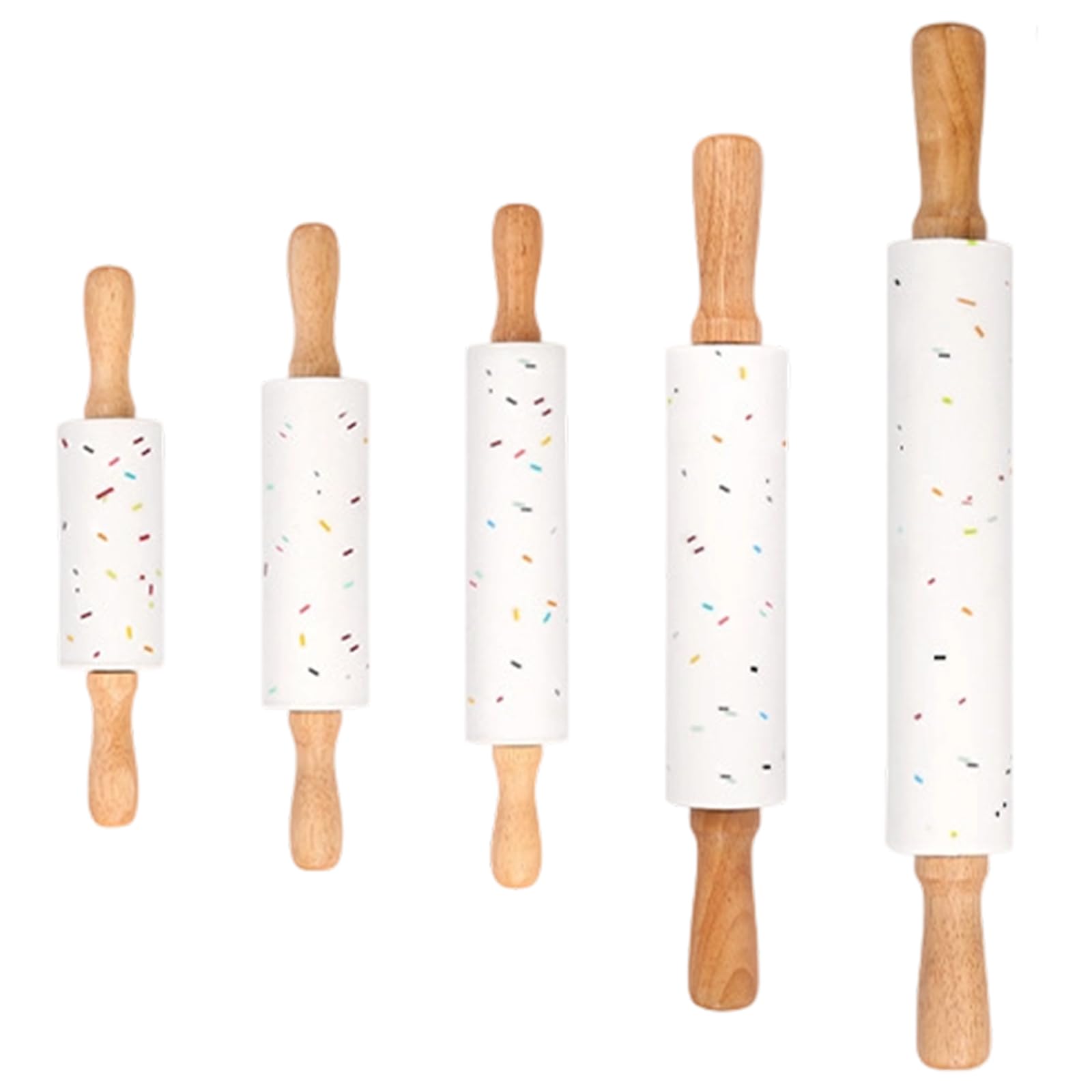 Rodillo de silicona compacto moteado de 5 piezas de fácil limpieza con superficie antiadherente rodillo profesional antiadherente rodillo antiadherente para hornear