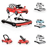 Die Lauflernhilfe bietet drei verschiedene Höheneinstellungen und bietet ein Lenkrad mit Lichtern und verschiedenen Melodien