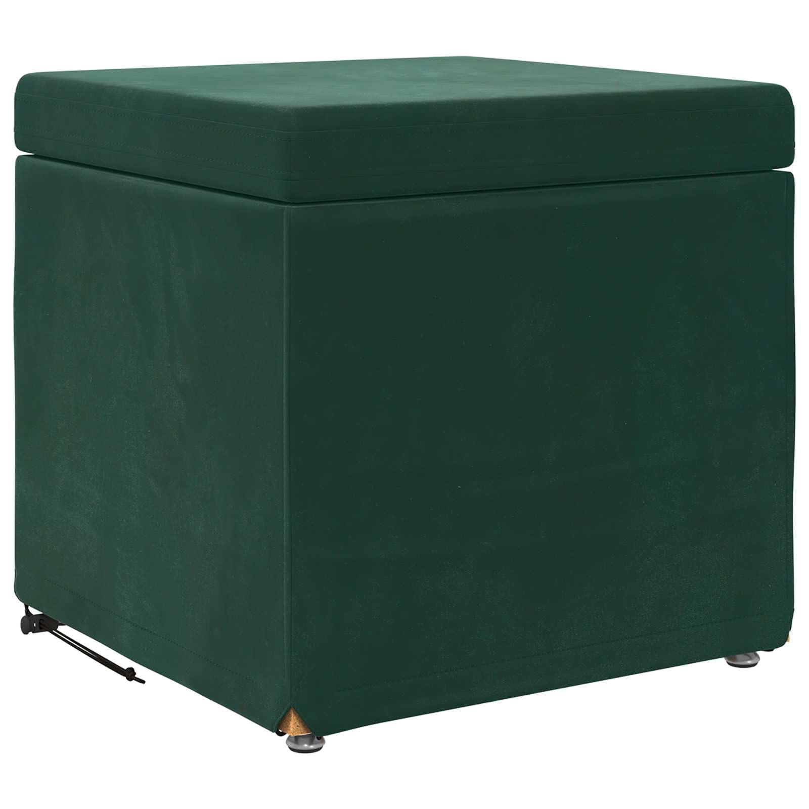Tabouret de bar sans dossier vert foncé en velours et bois 40 cm