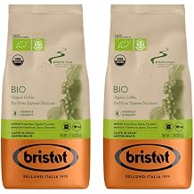 Bristot Bio Organic Italian Espresso Beans | Italian Whole Beans | Medium Roast | 1.1lb/500g Pack of 2