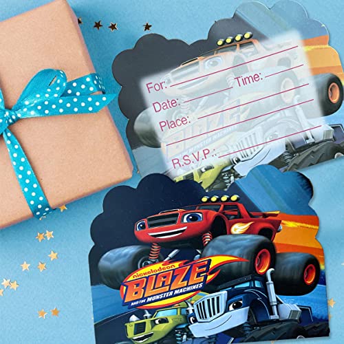 simyron Carte Invitation Anniversaire Enfant de Fête Blaze Truck 12 Cartes d'invitation Amusantes pour Enfants pour 12… - Image 8