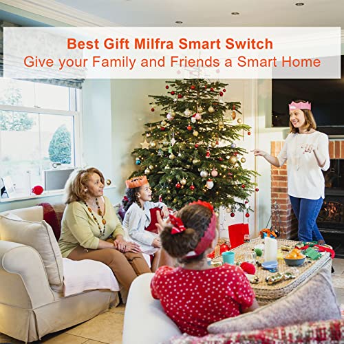Smart Switch 3Gang Smart Light Switch 3 Gang Milfra 2.4Ghz In-Wall Smart Switch Alexa Wifi Switch Work With Alexa Google Assistant,Need Neutral Wire,Single-Pole Only #TOP7