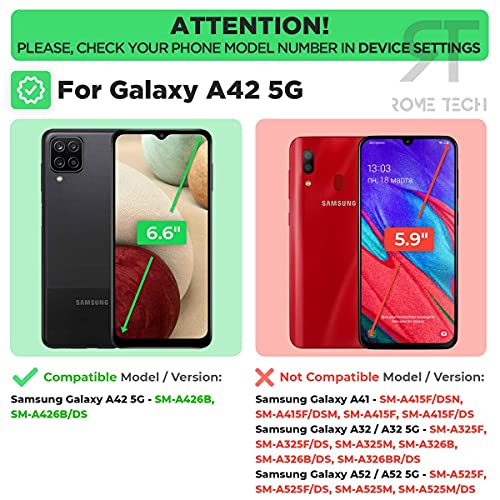 Rome Tech Holster Case With Belt Clip For Samsung Galaxy A42 5G - Sm-A426B - Slim Heavy Duty Shell Holster Combo - Rugged Phone Cover With Kickstand Compatible With Galaxy A42 5G - Black #TOP1