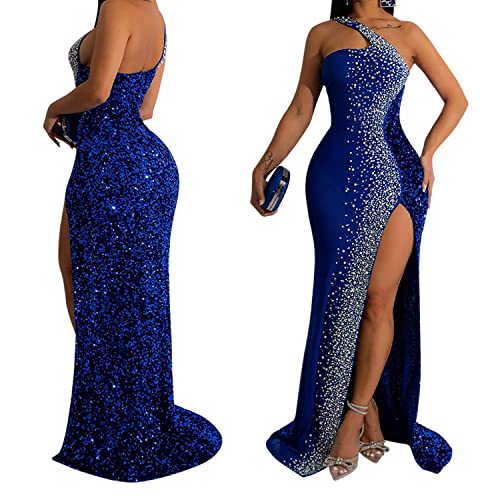 Image of Women Sleeveless Off Shoulder Split Evening Cocktail Long Dress