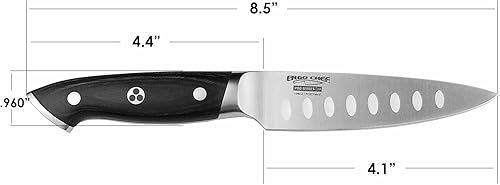 Miniatura 2 de Ergo Chef Pro Series 2.0 - Cuchillo de pelar de 4 pulgadas, acero 7Cr17MoV forjado por expertos, mango ergonómico de madera de Pakkawood negro,