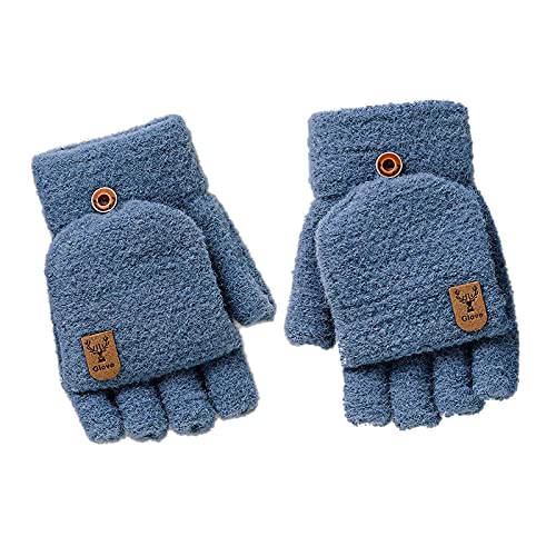 YVIIWL Guantes Sin Dedos Mullido Suave Tactiles Invierno Termicos Trabajo de Mujer Hombre Niño Niña Artritis Running Ordenador Conducir Coche