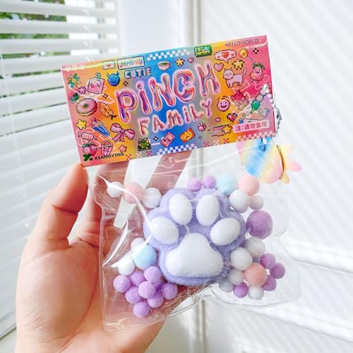 スクイーズおもちゃ 猫 肉球 動物 ワッフル ドーナツ 可愛い 柔らかい スクイーズ 玩具 萌え 子どもおもちゃ リアル 触感いい ストレス解消 暇つぶし 不安軽減 減圧グッズ 贈り物 お祭り 癒しグッズ 猫グッズ プレゼント (パープル・プラッシュ)