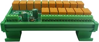 Eletechsup DC 24V 8CH 2A/3A RS485 Micro Relay Module PLC HMI Configuration Software PTZ MODBUS RTU I/O Expansion Board (1 x 24V 16CH with DIN Box)