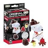 BePuzzled, Peanuts Snoopy Campfire Original 3D Crystal Puzzle, 43 Piece Brain Teaser, Collectible Display Puzzle for Kids & Adults Ages 12+