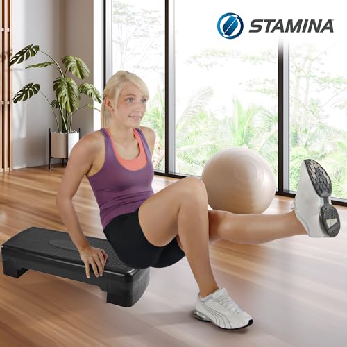 Stamina Aerobic Step with Portable and Lightweight Construction for Fitness, Sports, and Outdoor and Indoor Recreation, Black/Gray - Thumbnail 4