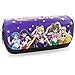 Sailor Moon Federmäppchen Sailor Moon Große Kapazität Pencil Case Studenten Mäppchen, Double Zip Large Capacity Portable Sailor Moon Pencil Bag für Studenten Jugendlichete(blau, 20 * 9 * 6,5 cm)