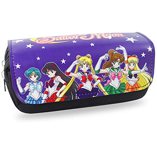 Estuche Sailor Moon Sailor Moon de gran capacidad, estuche para estudiantes, doble cremallera, gran...