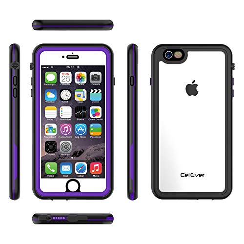 Cellever Waterproof Case For Iphone 6 / Iphone 6S, 4.7-Inch, Clear Waterproof Case Ip68 Certified Shockproof Sandproof Snowproof Full Body Sealed Protective Transparent Cover Kz (Purple) #TOP3
