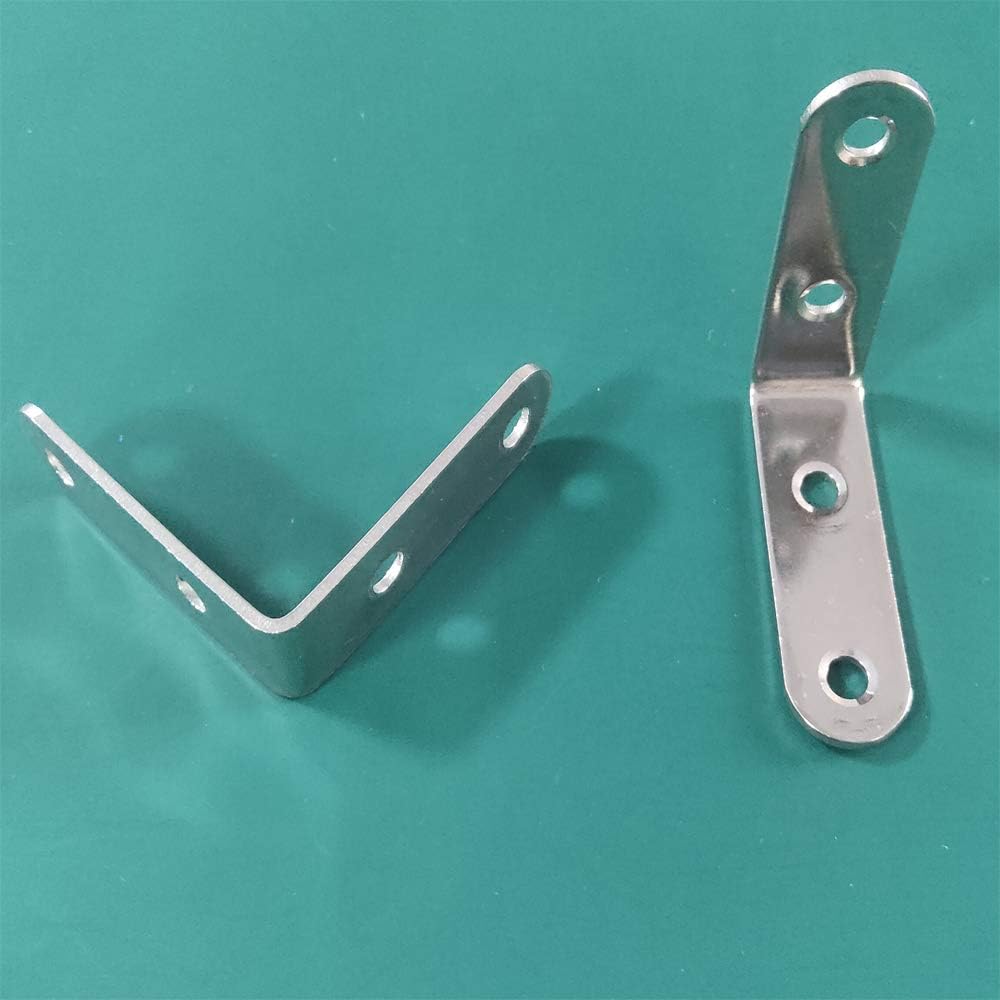 Wdwlbsm 14 PCS Stainless Steel L Corner Brackets Heavy Duty Corner Braces 2" x 2" x 0.63", 4 Hole 90 Degree Joint Right Angle L Shape Bracket for Wood Cabinets Furniture