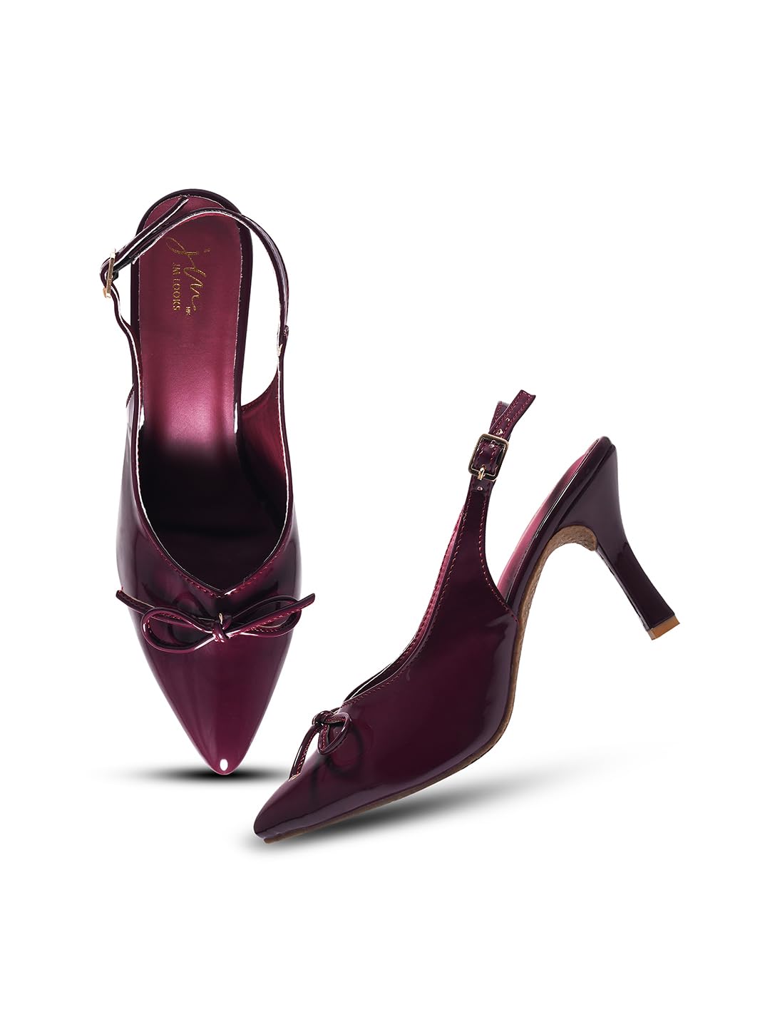 jm looks Women's Pointed-Toe Slingback Heels with Bow Detail | Elegant and Comfortable for Parties and Events-picture-29