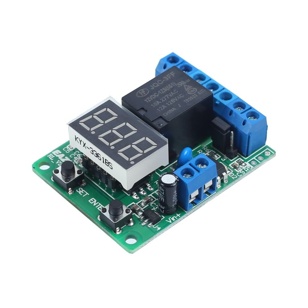 DC 12V Time Delay Relay Module, Digital Timer Switch for Automation