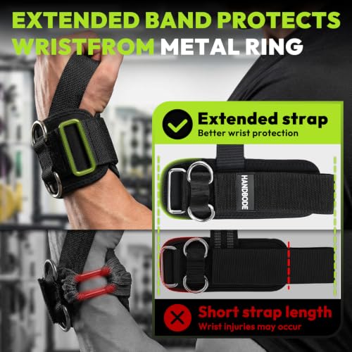 Image of HANDBODE Lifting Straps, Double D-Ring Weightlifting Wrist Straps | Steel Hardware, Two Piece Set, Padded Cuffs, Reinforced Stitching, Adjustable Fit, Deadlifts, Pull Ups, Rows, Cable Curls