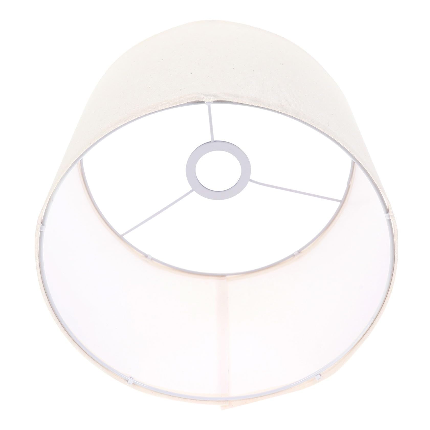 Lino Pantalla de Lámpara 26x19 E27 Desmontable Blanco Retro