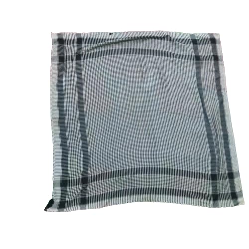 Checkered Print Cotton Muffler, Large, Black & White(pack of 4)-picture-50