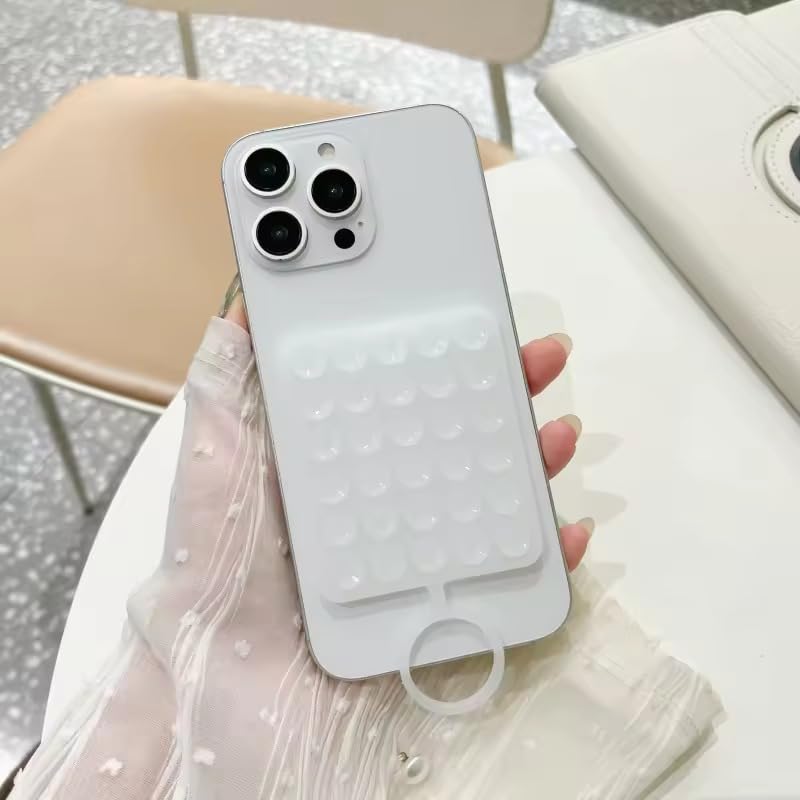 Image of DIZORO Double Sided Suction Phone Sticker,Silicone Grip Suction Phone Case Sticker,Sticky Phone Mount, Reusable Anti-Slip Strong Suction Grip Holder for Selfies & Videos(Pack of 2)(Pink,Transparent)