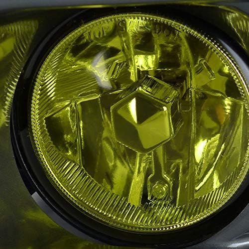 Carpartsinnovate Fits Honda 99-00 Civic EK 2/3/4Dr Yellow Fog Lamps Driving Lights Kit+Switch Pair