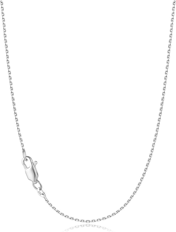 IEFWELL Collar chapado en plata para mujer, collar de cadena de cable de 0.047 in, collares chapados en plata hipoalergénicos, 16 18 20 22 24 pulgadas joyería delicada regalos para mujeres