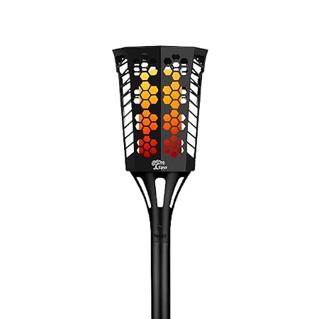 Epyz Solar Flickering Hexagon Mashaal Light, 96 LED, IP65 Waterproof Outdoor Solar Light for Home Auto On/Off Solar Flame Light for Yard Garden Party and Decoration [ Pack of 1, Warm Yellow Light ]