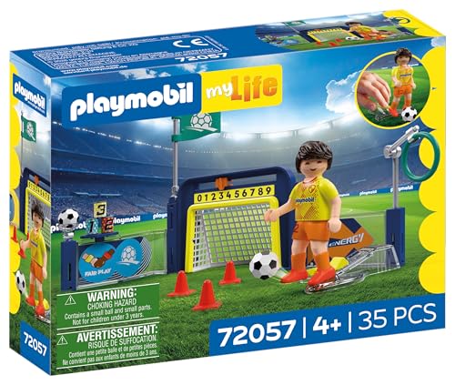 PLAYMOBIL | My Life | Estación de Entrenamiento de fútbol | Campo de Entrenamiento con Pared de GOL y Mecanismo de Tiro | Juguete de fútbol a Partir de 4 años | 72057