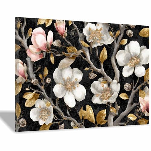 ZhongXinArt Minimalist Flower Canvas, Neutral Tone Wall Art Painting, For