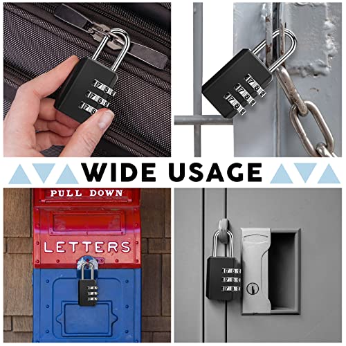 16 Pack Small Combo Locks 3 Digit Combination Lock Luggage Number Locks Backpack Lock Waterproof Padlock For Suitcases Traveling Toolbox School Gym Employee Locker #TOP6