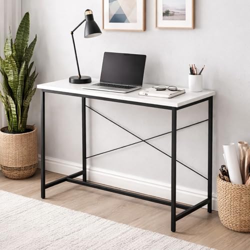 Callas Laminated Study Table | Computer Table for Home | Office Table | Desktop and Laptop Table | Office Desk (ST-10-White)