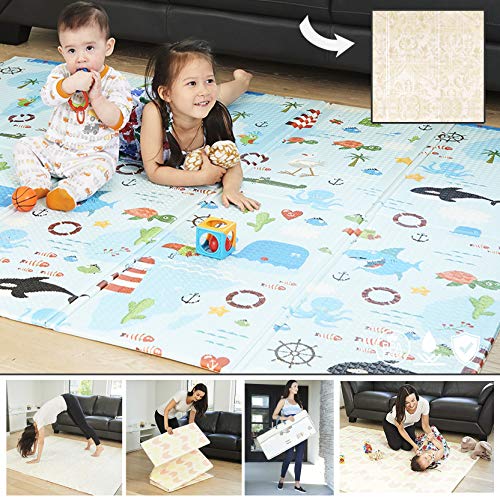 Reversible Baby Play Mat - Fun & Stylish Foam Floor playmat for Kids